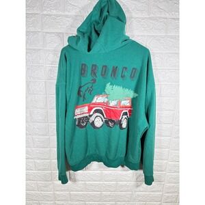 Ford Mens Bronco Jacket Size Medium‎ Christmas Holiday Truck Zip Up Hoodie
